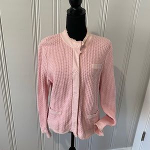 Talbots pink cotton channel look jacket